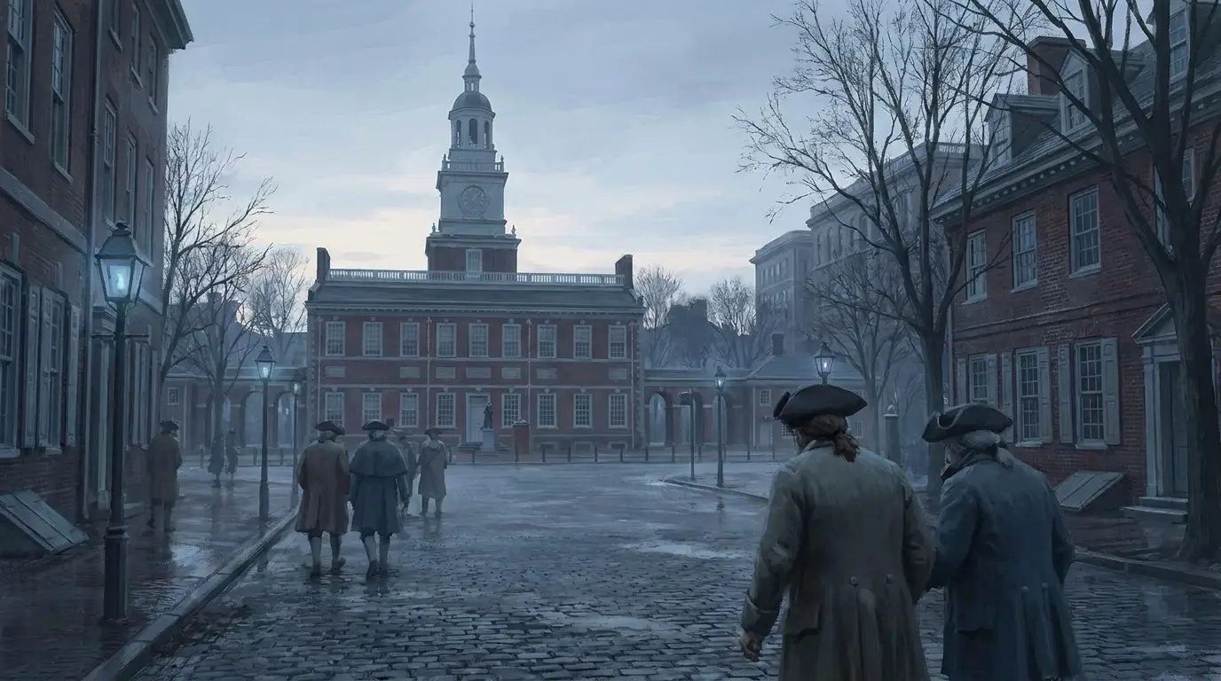 The Pennsylvania State House at dawn, 1787